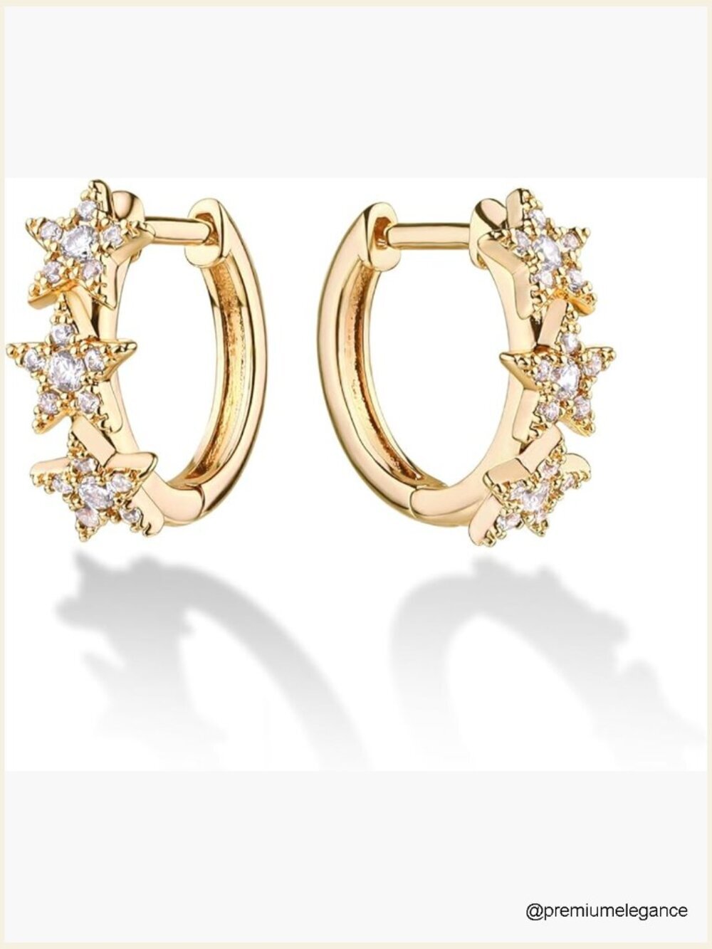 Cubic Zirconia Huggie Earrings 14k Gold Plated Tiny Hoop Earrings Lightweight